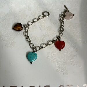 Stone heart bracelet